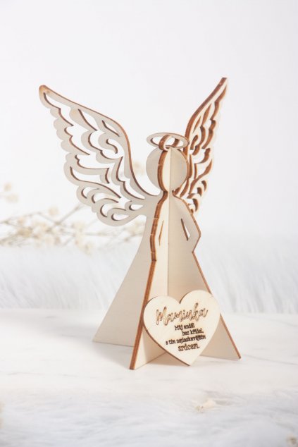 3D dřevěný dárkový andílek - Mamince
