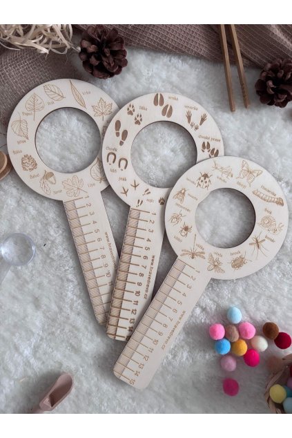 Dřevěná Montessori didaktická pomůcka - lupa