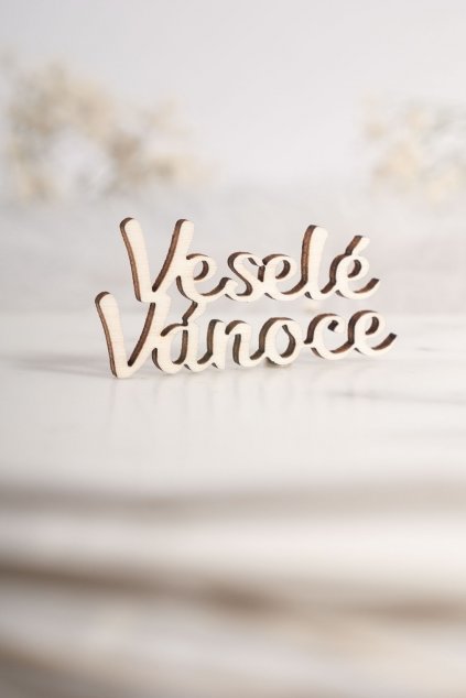 Dřevěný kaligrafický Nápis Veselé Vánoce