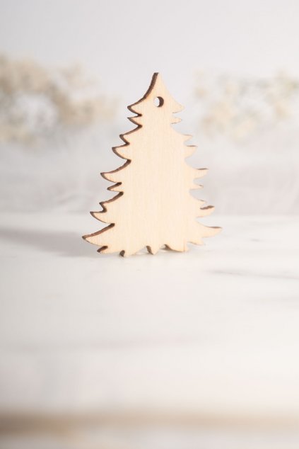 Dřevěný výřez ozdoba vánoční stromeček