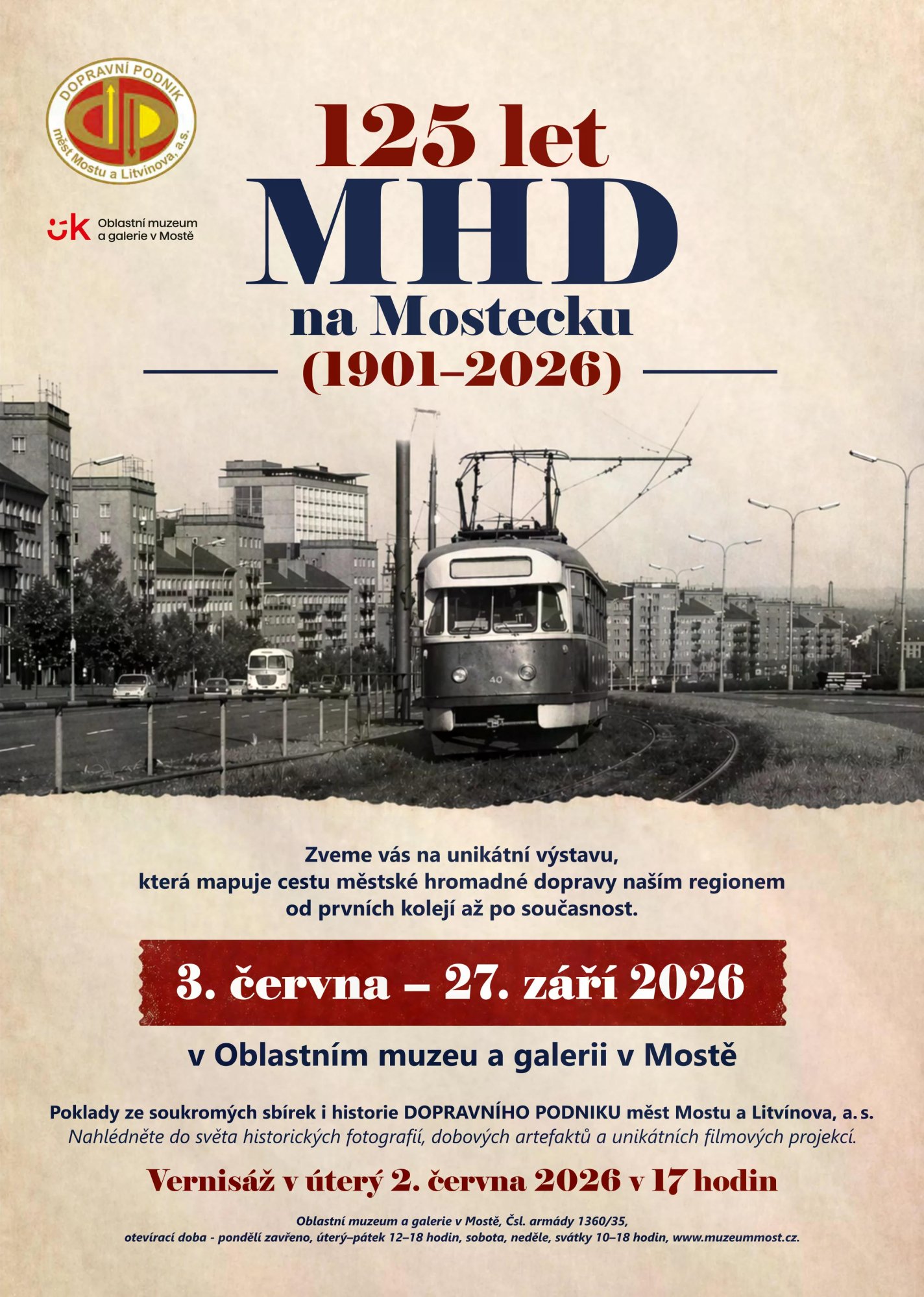 Den otevřených dveří DP Most a Litvínov 2026: 125 let MHD, tramvaje i autobusy