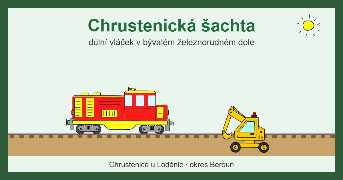 Chrustenická šachta s dětmi: důlní vláček v železnorudném dole u Loděnic