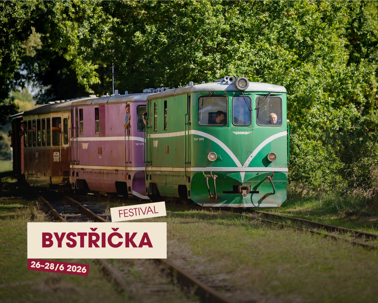 Festival Bystřička 26. – 28. 6. 2026 – třídenní oslava úzkokolejky s volným vstupem