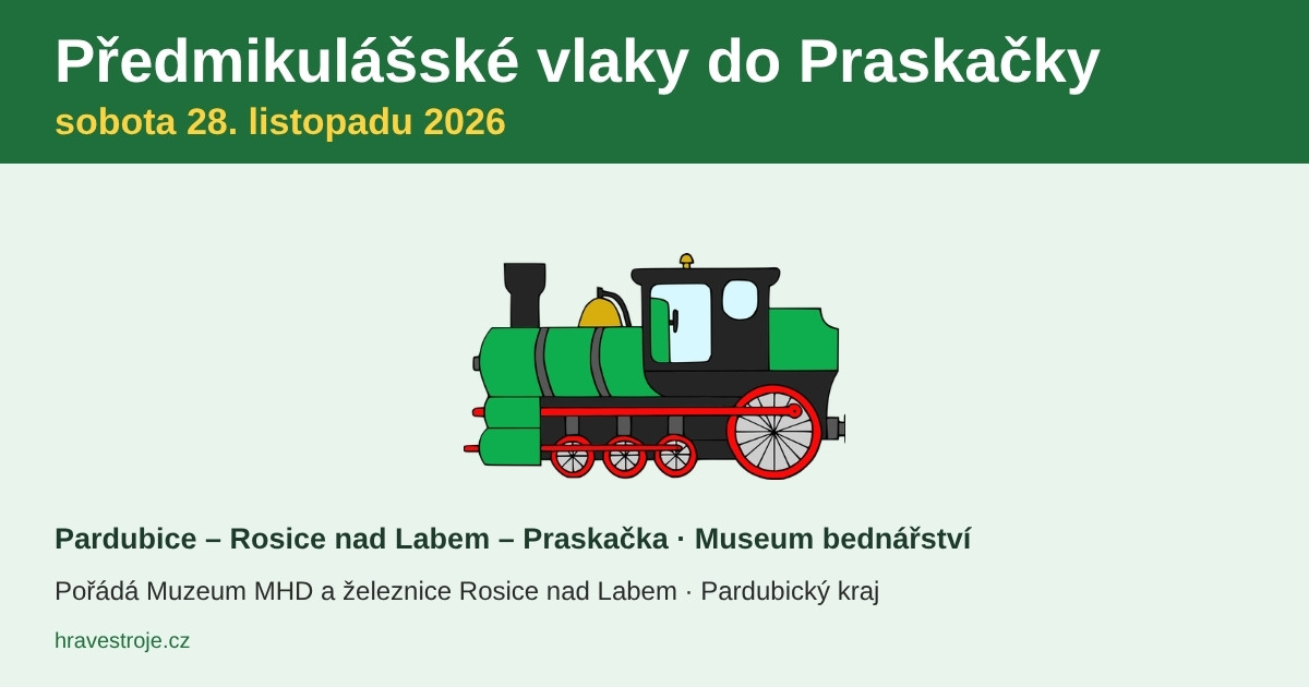 Předmikulášské vlaky z Pardubic do Praskačky 28. 11. 2026