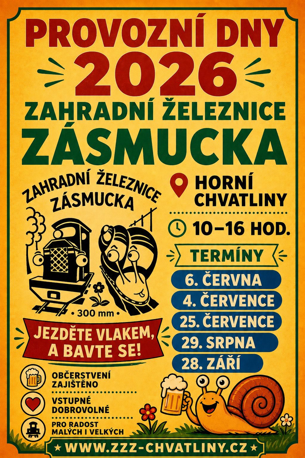 Provozní dny Zahradní železnice Zásmucka 2026