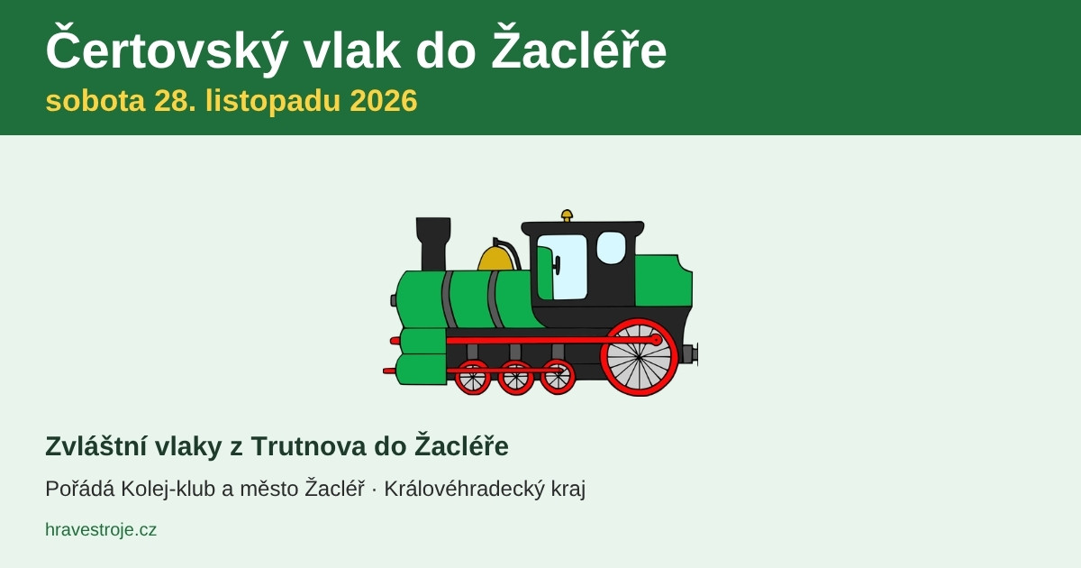 Čertovský vlak do Žacléře 28. 11. 2026