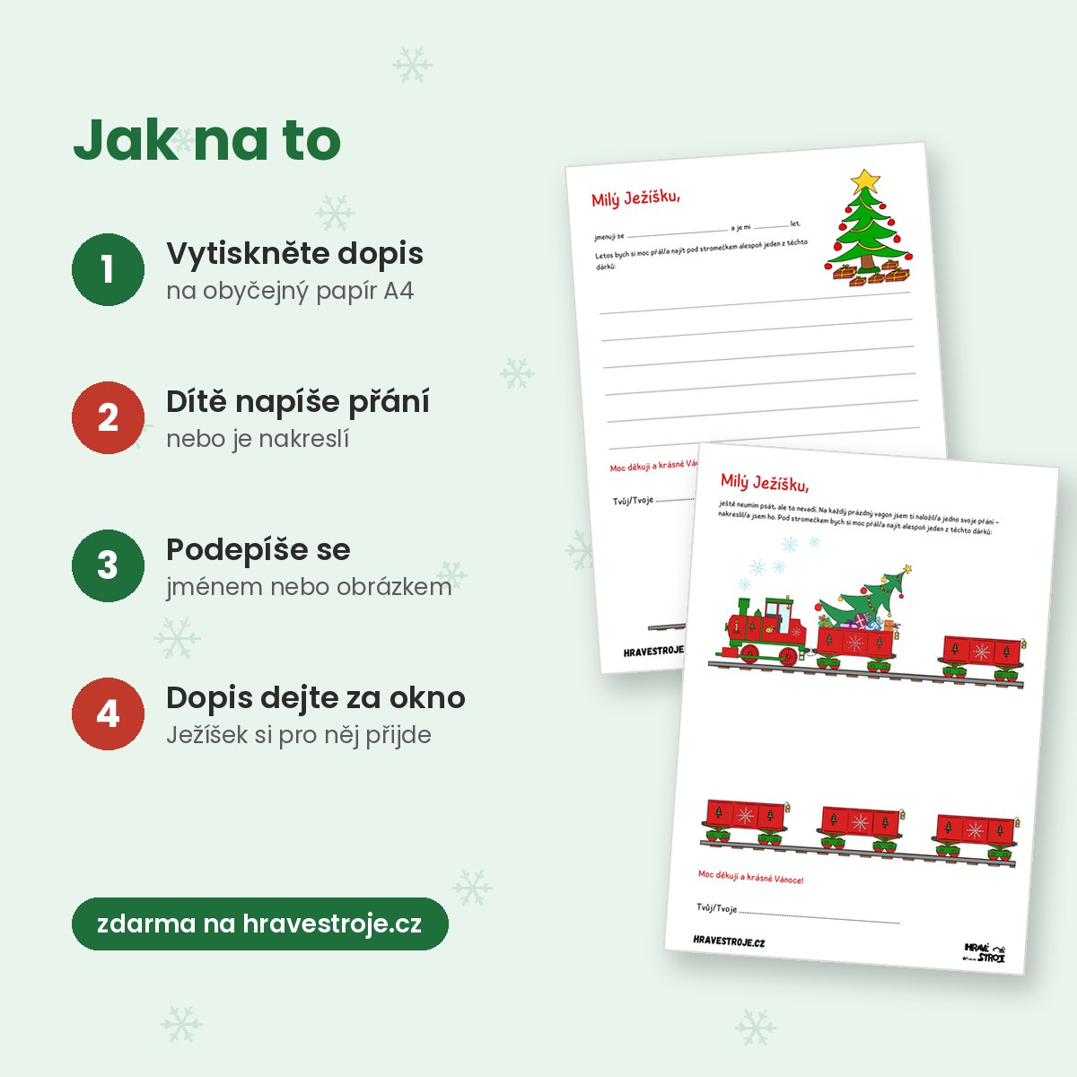 Jak na Dopis Ježíškovi s mašinkou – postup