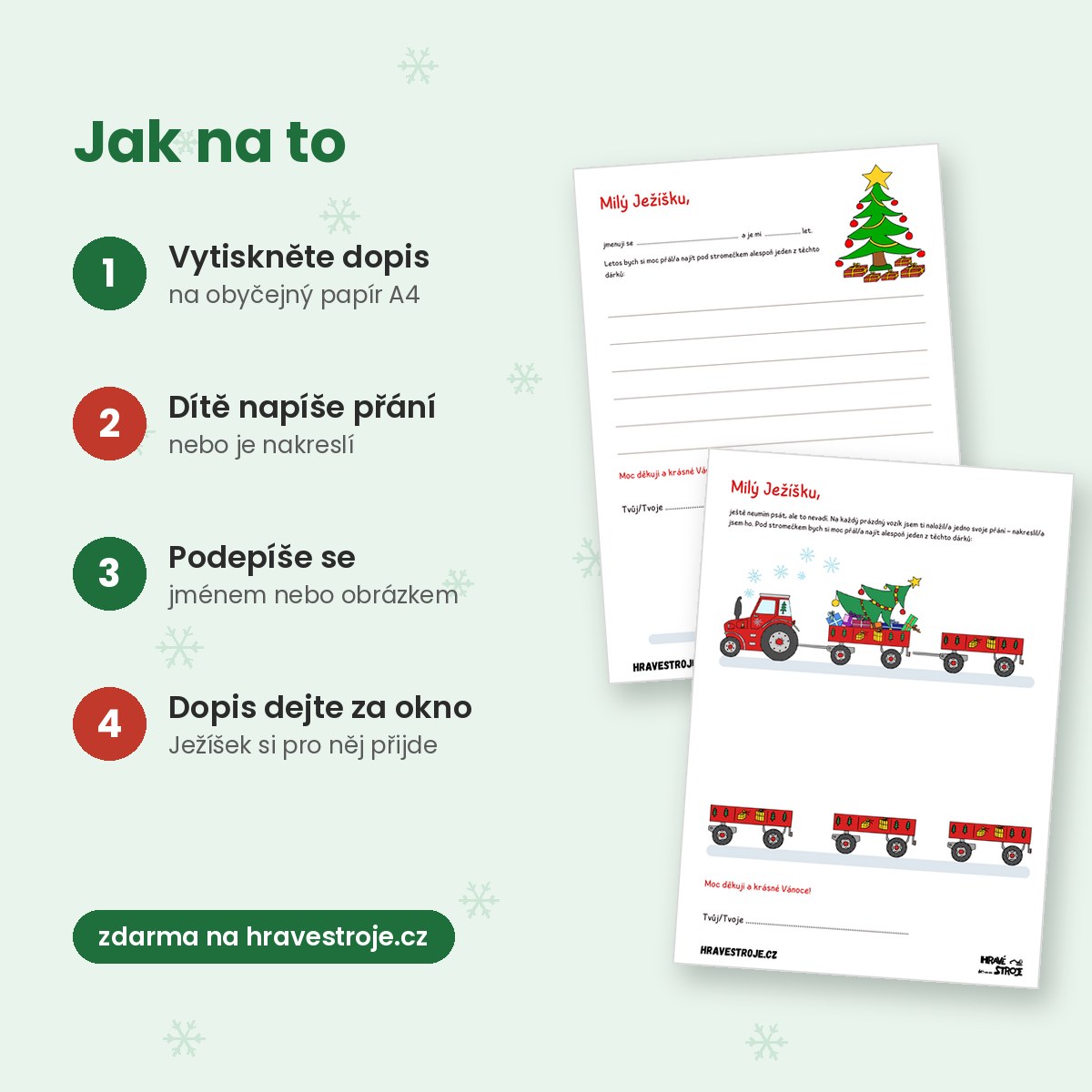 Jak na Dopis Ježíškovi s traktorem – postup