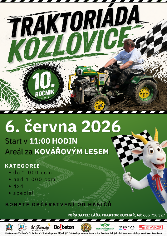 Traktoriáda Kozlovice 2026 — 10. jubilejní ročník