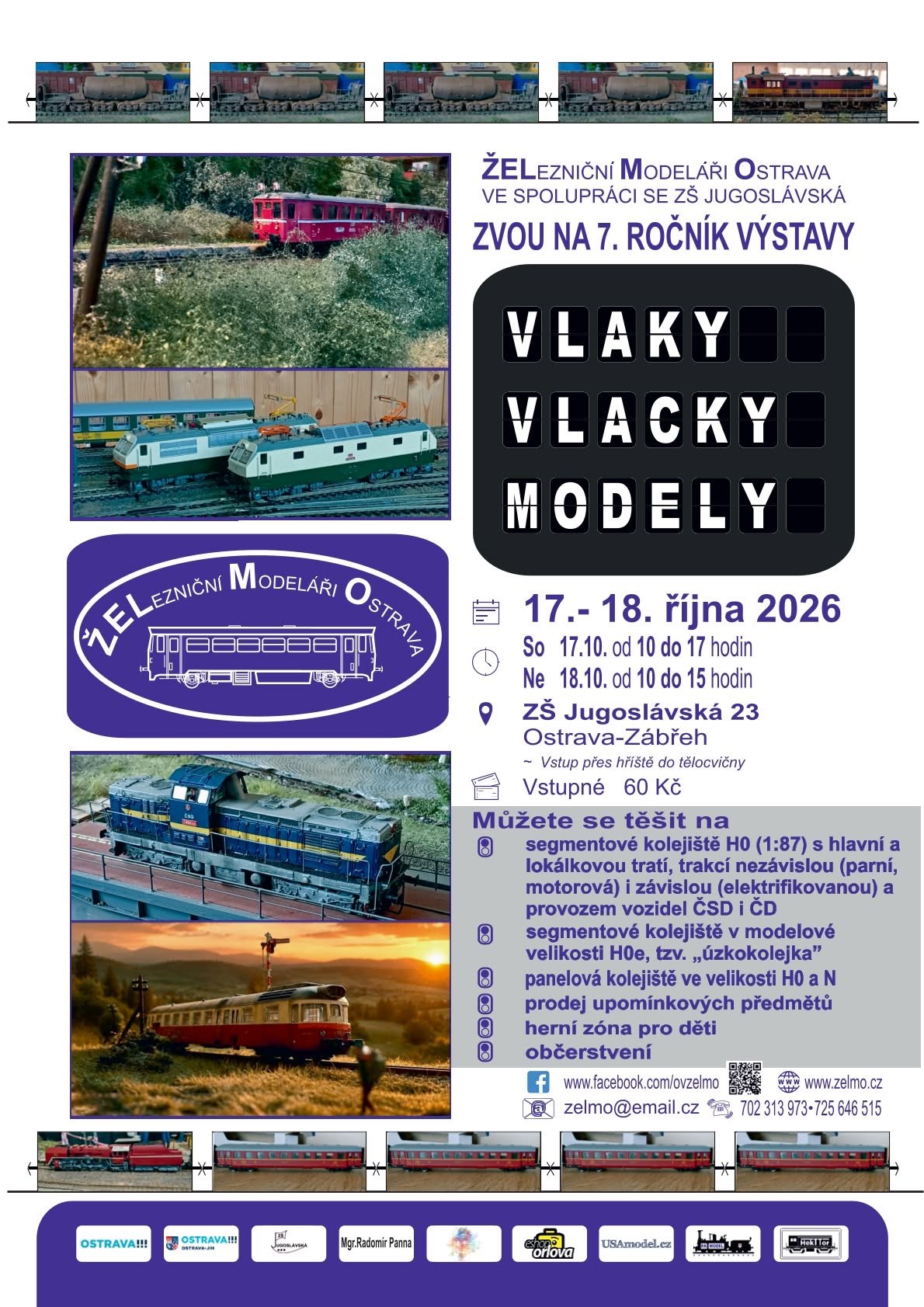 Plakát výstavy Vlaky, vláčky, modely 2026 v Ostravě-Zábřehu