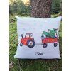Vánoční polštář s traktorem