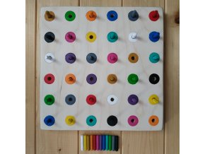 Kolíková vkládačka - deska (12 barev)