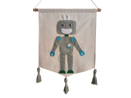 Nástěnná dekorace robot Rudolf