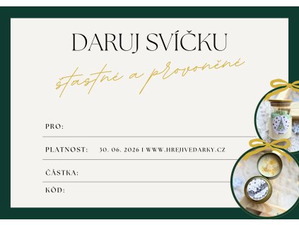 Vánoční dárkový poukaz "Daruj svíčku"