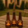 Sada 3 stojanů z pivních lahví + 6 sójových čajových svíček