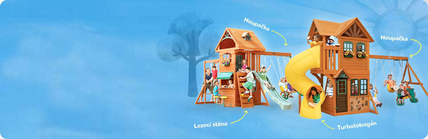 Dětská hřiště s turbo tobogánem a skluzavkou