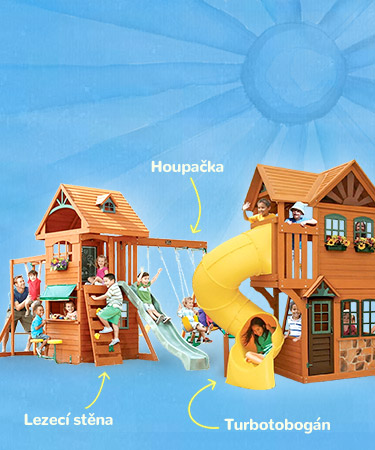 Dětská hřiště s turbo tobogánem a skluzavkou
