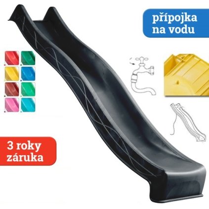 dětská skluzavka dlouhá antracit