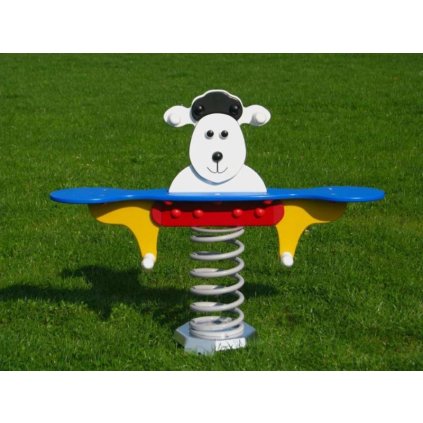 pružinová houpačka ovečka bílá