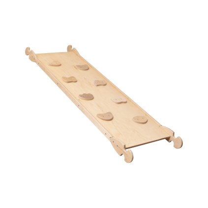 Dřevěná oboustranná rampa s lezeckými chyty Large – Natural