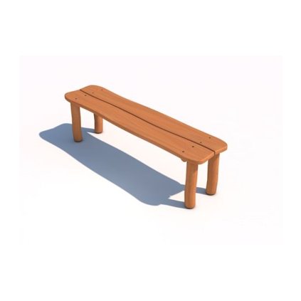 masivní lavice z akátu bez opěr.
