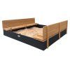 Pískoviště s víkem a sedátkem Cedar Ella XXL antracit ( 150 x 150 cm )