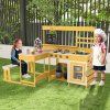 Venkovní dětská kuchyňka s piknikovým stolkem přírodní