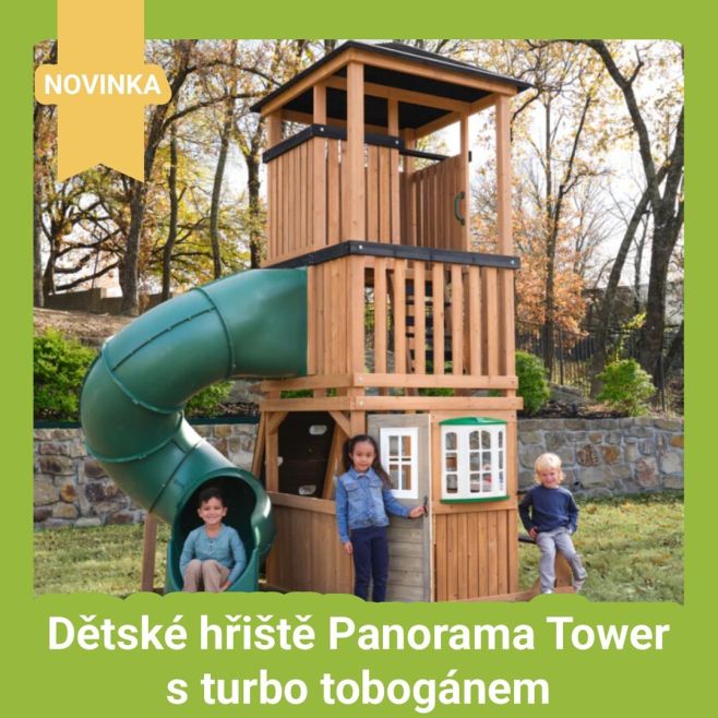 🏰🛝 Panorama Tower s turbo tobogánem 365 cm = hřiště, které děti fakt vtáhne do hry. Věž + domeček + piknikový modul =...