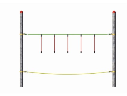 4591 60 8 r dobrodruzny parkur „dillenburg“ prvek 8 ruckovaci lano, pro akatove sloupky