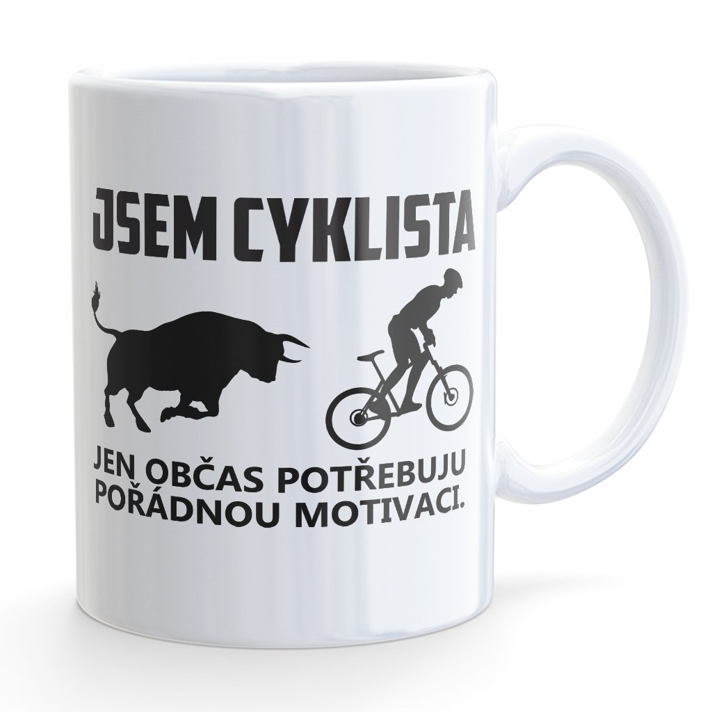 hrnecek bile mockup jsem cyklista motivace