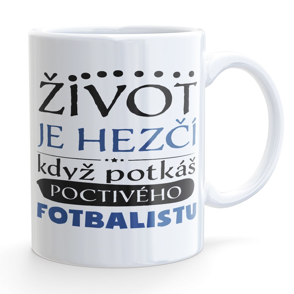 hrnecek bile mockup zivot je hezci fotbalista