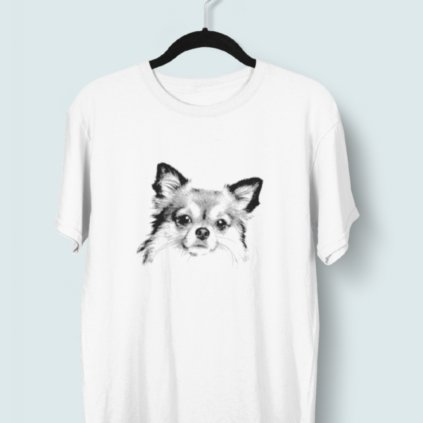 Tričko s 3D potiskem (pes 6) (Barva trička Bílé, Velikost 3XL, Střih Dámské)