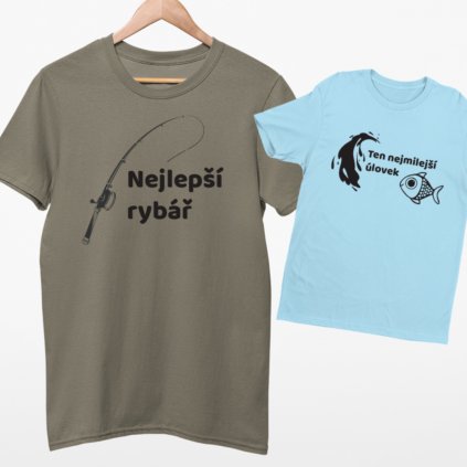 Pánské tričko Nejlepší rybář (Barva trička Khaki, Velikost 3XL, Střih Pánské)