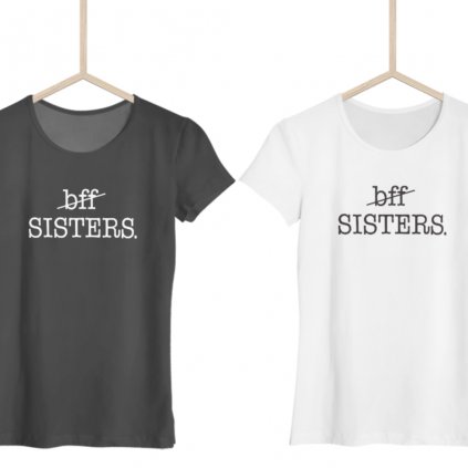 Dámské tričko bff sisters new (Barva trička Bílé, Velikost L)