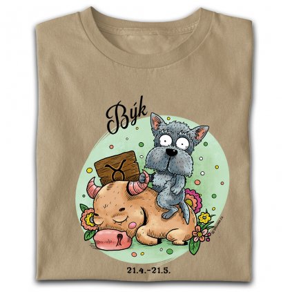 Pánské / Dámské tričko psí horoskop Býk (Barva trička Bílé, Velikost 3XL, Střih Dámské)