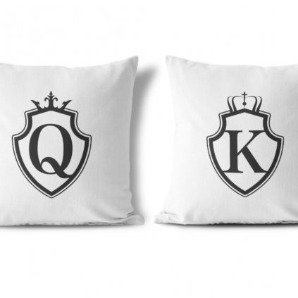 Polštářky KING & QUEEN Black Shield (cena za oba kusy) (Varianta 40cm x 40cm (povlaky včetně výplně - kompletní polštářky))