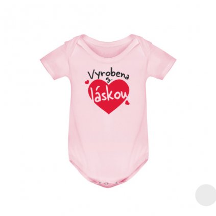 Dětské body - Vyrobena s láskou (holčička) (Barva trička Růžové, Velikost 12M (25cm/42cm))