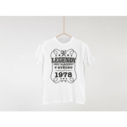 Legendy jsou narozeny - Pánské tričko (Měsíc a rok na přání) (Barva trička Bílé, Velikost 3XL, Střih Pánské)
