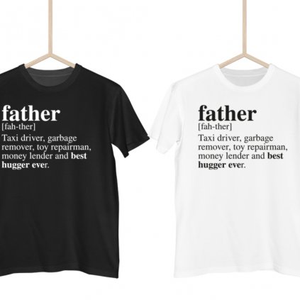 Dictionary definitions - Father pánské tričko (Barva trička Bílé, Velikost 3XL, Střih Pánské)