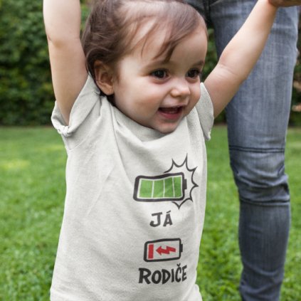 Dětské body/tričko - Baterka (Velikost Tričko 12M (28cm/33cm), Barva Bílá)