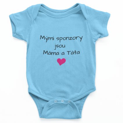 Dětské body - Mými sponzoři jsou (Barva trička Modré, Velikost 12M (25cm/42cm))