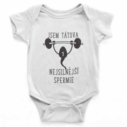 Dětské body - Nejsilnější spermie (Barva trička Modré, Velikost 12M (25cm/42cm))