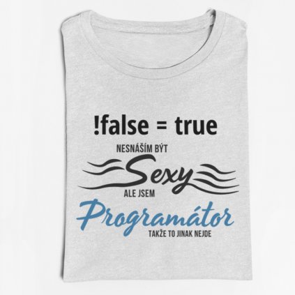 Pánské tričko Nesnáším být sexy, ale jsem programátor (Barva trička Bílé, Velikost XXXL)