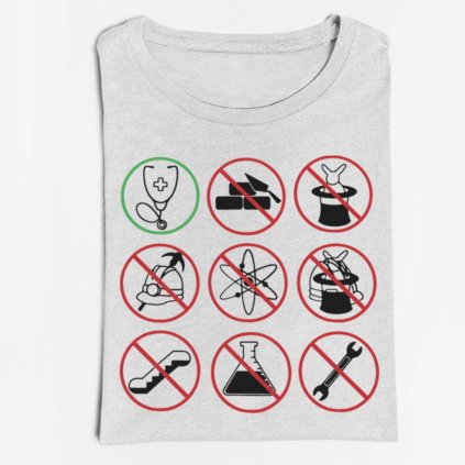 Pánské/Dámské tričko Symboly doktor (Barva trička Bílé, Velikost XXXL, Střih Dámský)