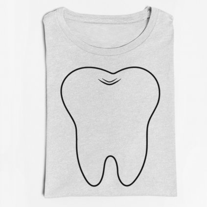Pánské/Dámské tričko Zub (Barva trička Bílé, Velikost XXXL, Střih Dámský)