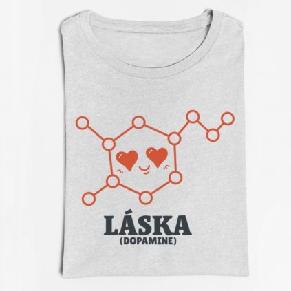 Dámské tričko Láska (molekula) (Barva trička Bílé, Velikost 3XL)