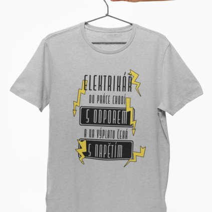 Pánské tričko Elektrikář s odporem a napětím (Barva trička Bílé, Velikost 3XL)