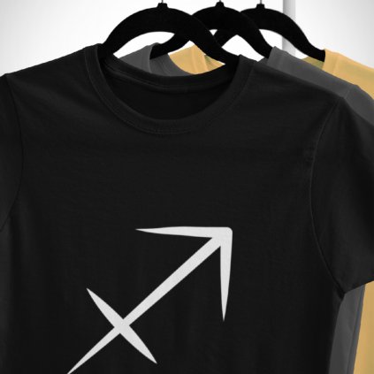 Pánské/Dámské tričko Znamení zvěrokruhu - střelec (Barva trička Černé, Velikost 3XL, Střih Dámské)