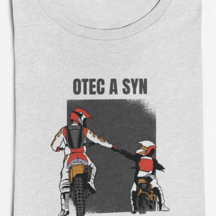 Dětské tričko Otec a syn (motorky) (Barva trička Bílé, Velikost Tričko 4 roky/110cm)