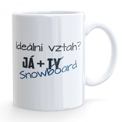 hrnecek bile mockup idealni vztah snowboard